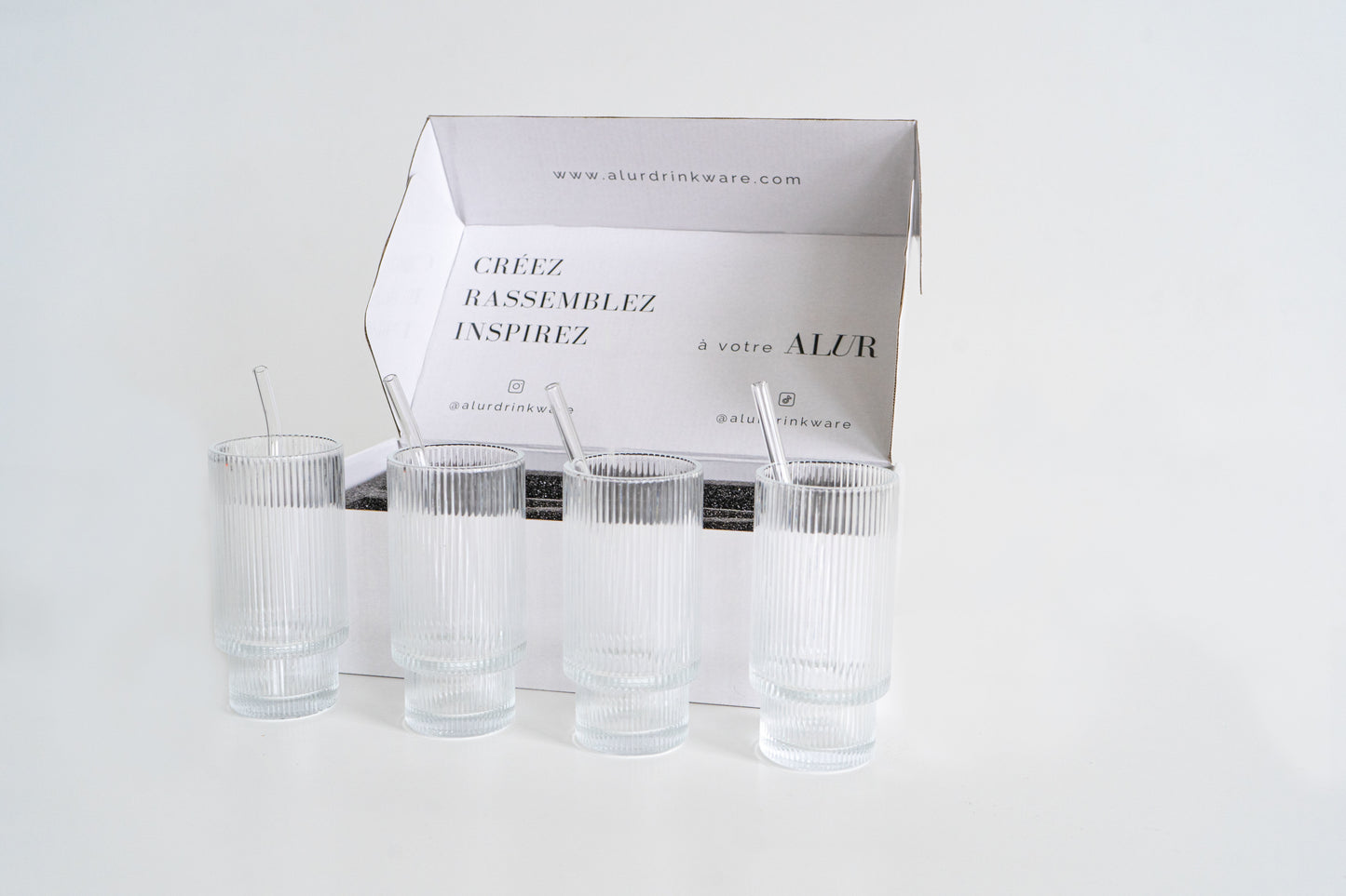 ENSEMBLE DE 4 VERRES HIGHBALL - SALZBOURG RIPPLE